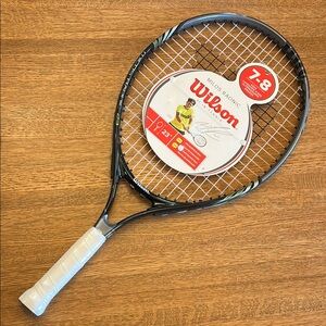 Youth Wilson Black Tennis Racket with White Grip